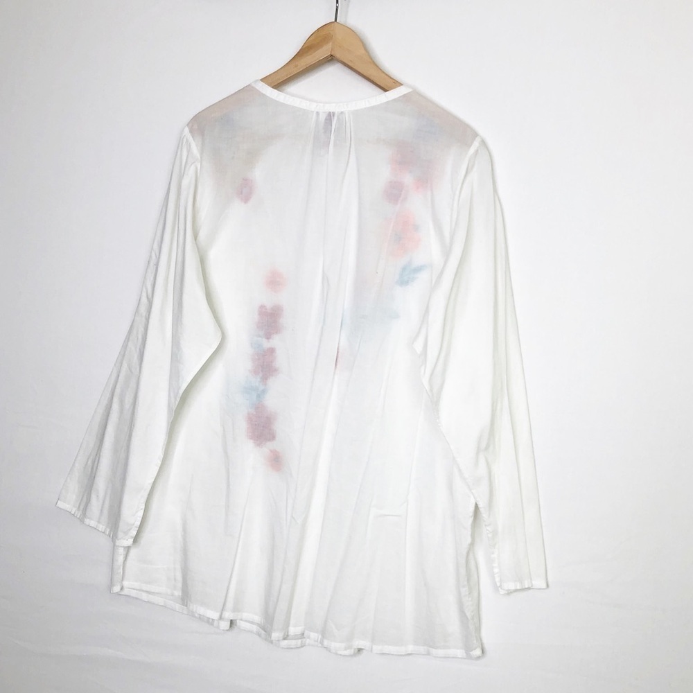 Johnny Was 2X  White embroidered BoHo tunic blouse - Picture 8 of 9